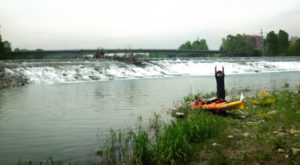 discesa fiume po kayak sbarramento Chivasso