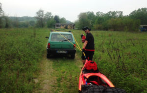 discesa fiume po panda traina kayak secondo giorno